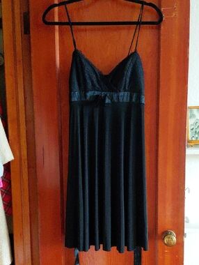 B Darlin Black Spaghetti Strap Slip Dress